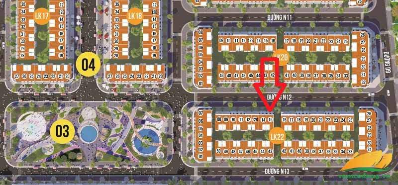 27.420.01 Nền 100m2 thổ cư LK22-15 đường N12